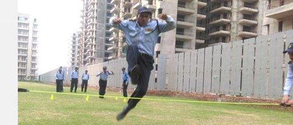 Agility exercise on the training ground