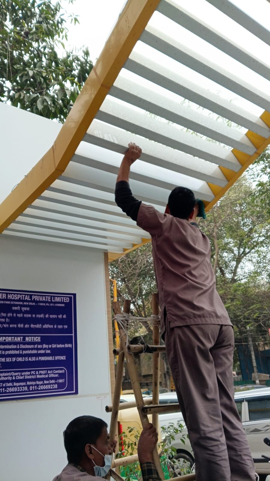 Facility maintenance team at work