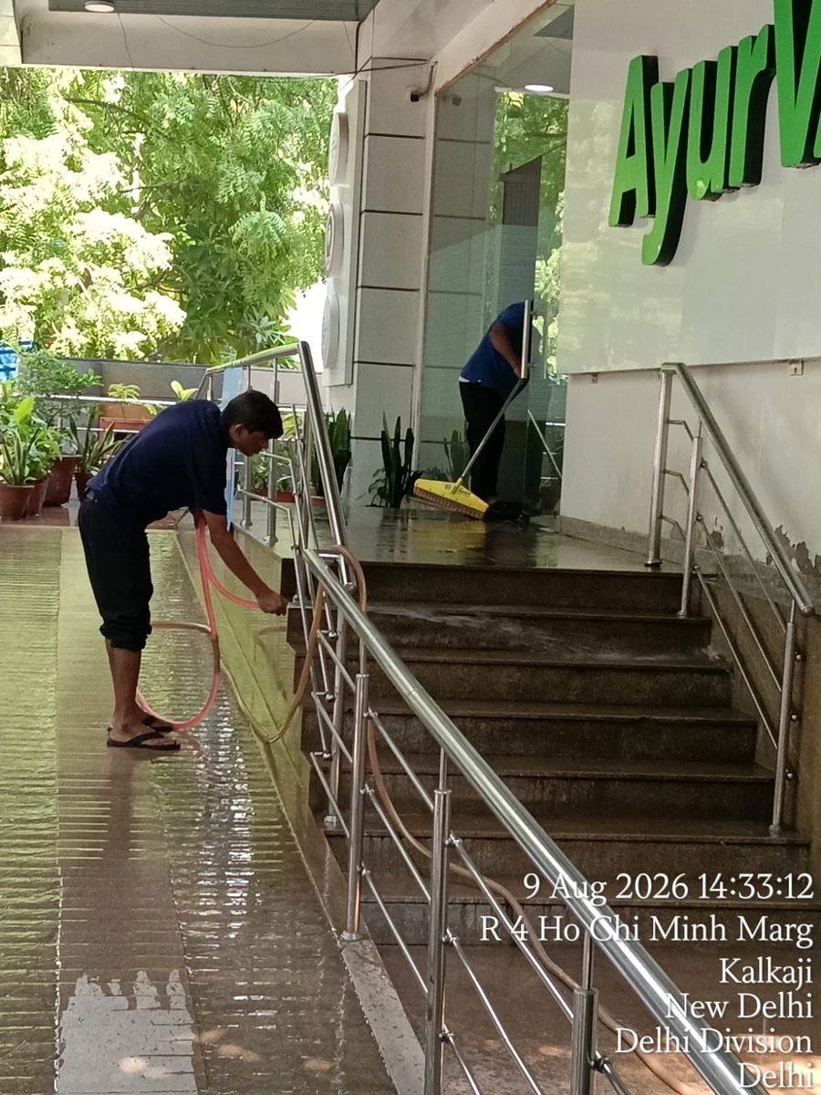 Housekeeping at Apollo AyurVAID entrance