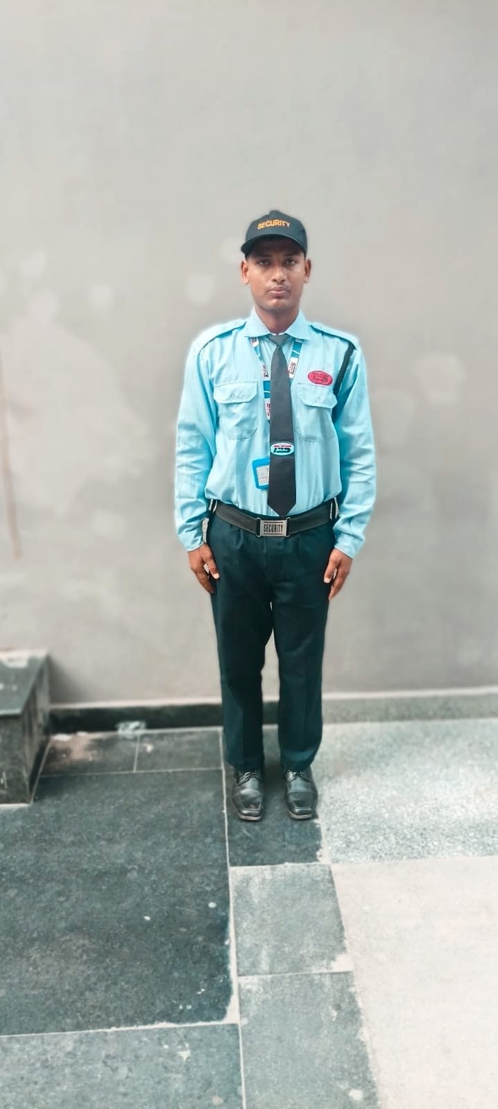 Guard on duty at a site entrance