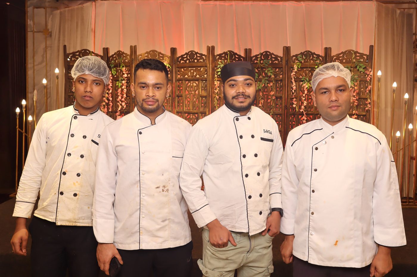 Hospitality team in chef uniforms